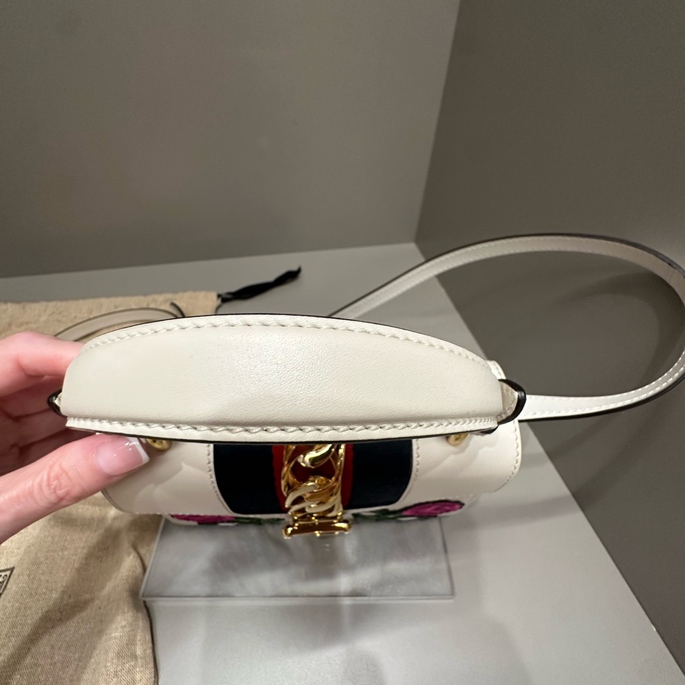 Gucci Sylvie Top Handle Bag Embroidered Leather Mini, EUC - Picture 5 of 16